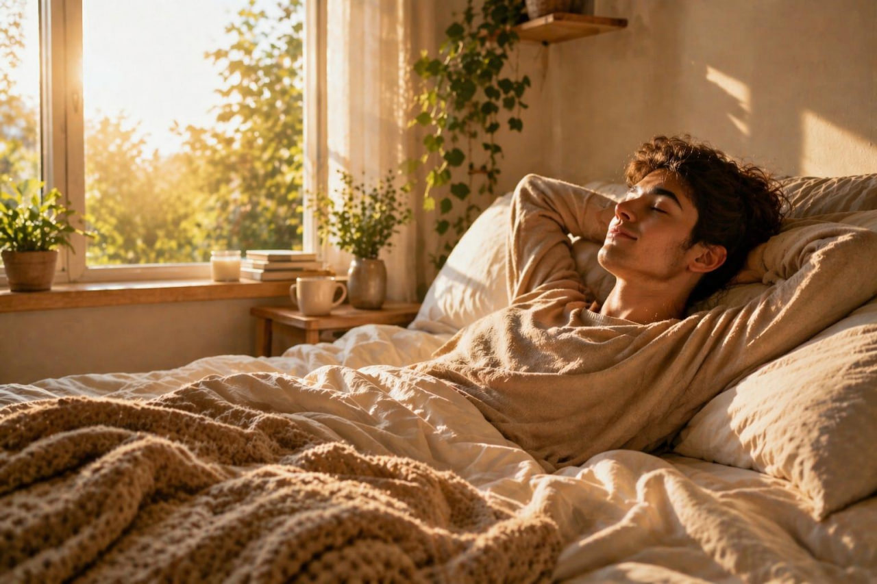 Lignes ondulées douces évoquant le repos