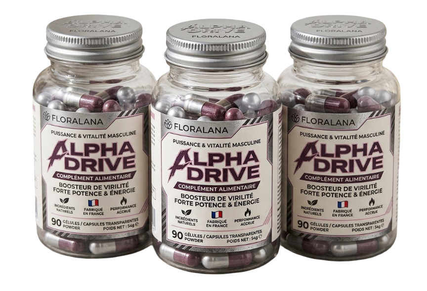 Trois flacons Alpha Drive de 60 gélules