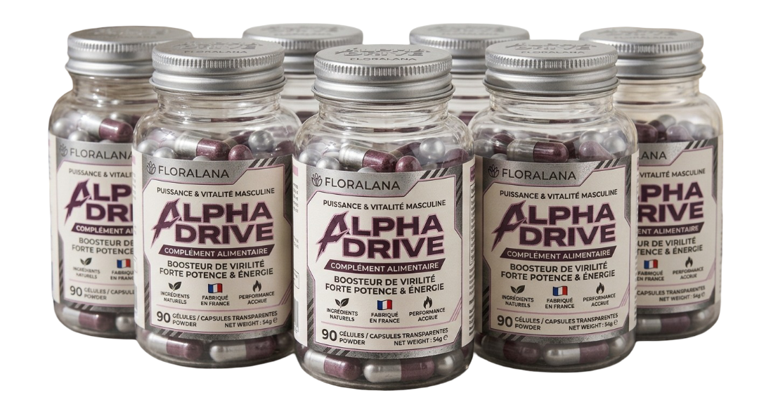 Six flacons Alpha Drive de 60 gélules